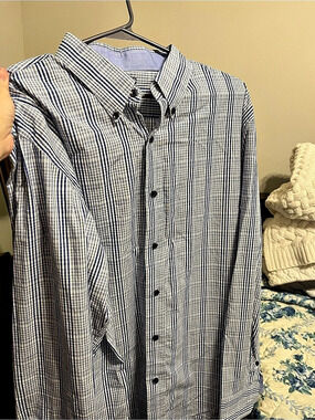 Report Collection Classic Fit Checkered Cotton Shirt Size XL Like New